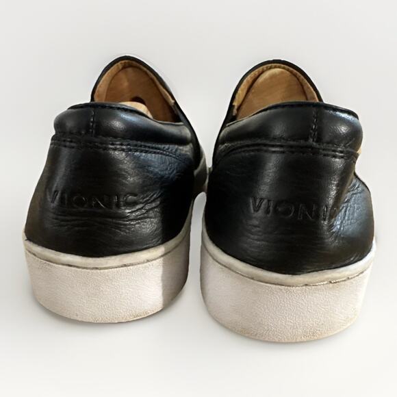 Vionic Women’s 9 M Demetra Slip-0n Leather Lightweight Sneaker Black Orthotic - Picture 6 of 8